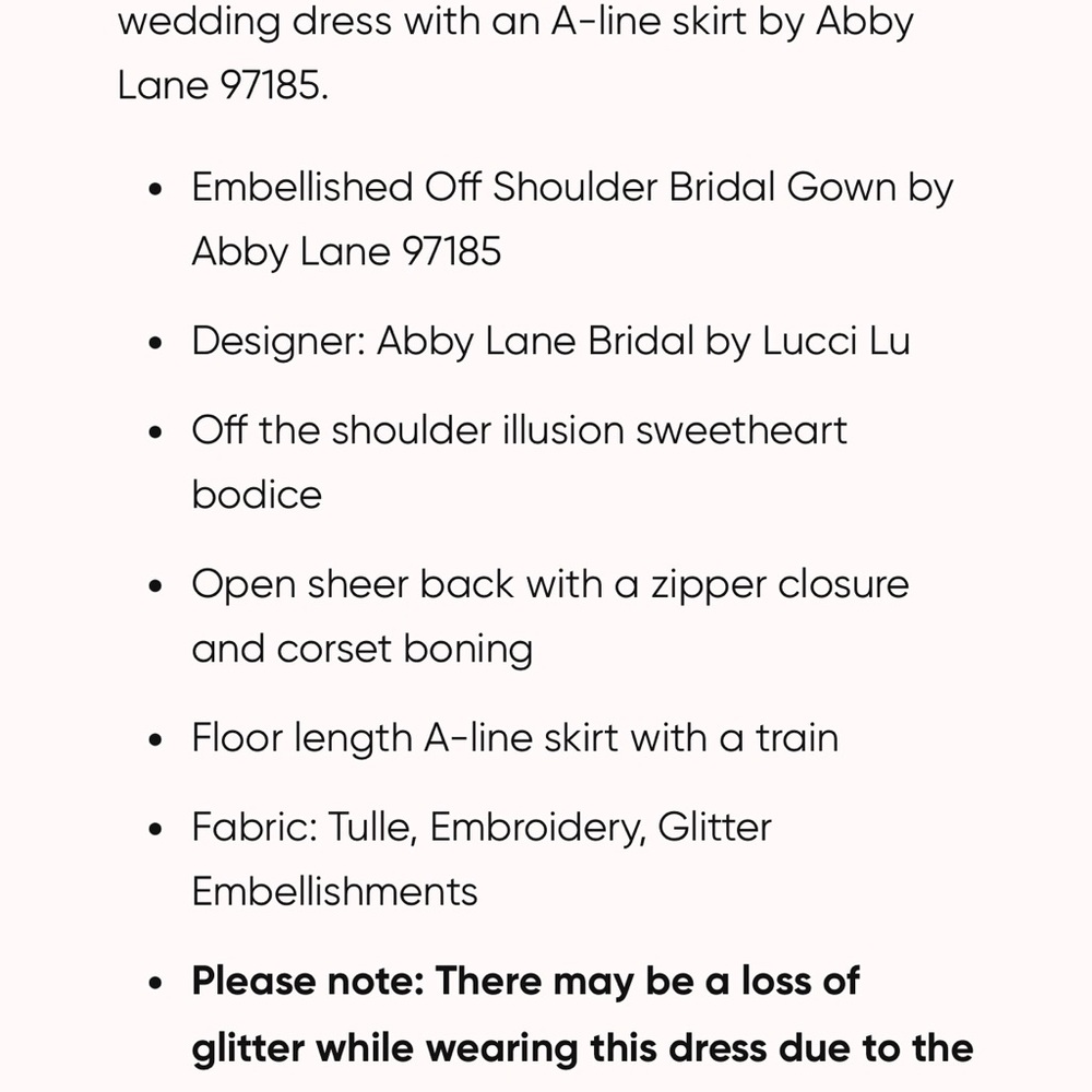 Off-Shoulder Ivory Sparkle Embellished Bridal Gown by Abby Lane Size 4 Gorgeous! - Picture 12 of 12